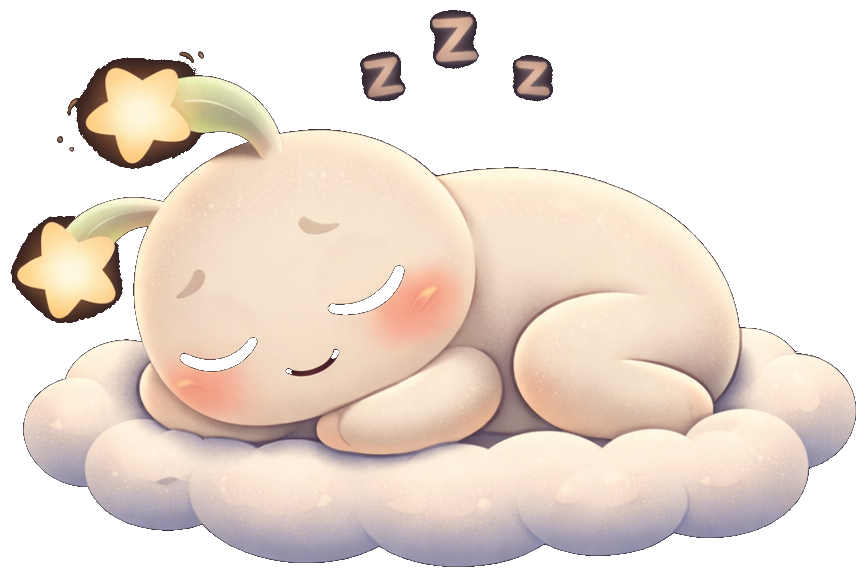 Talo asleep on a cloud under the stars